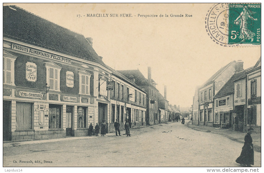 YY90 / C P A  - MARCILLY SUR EURE    (27) PERSPECTIVE DE LA GRANDE RUE - Marcilly-sur-Eure