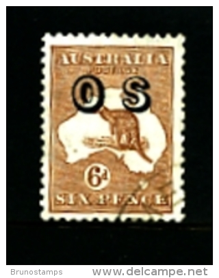 AUSTRALIA - 1931  KANGAROO  6 D.  SMALL MULTIPLE WATERMARK  OVERPRINTED  OS  FINE USED  SGO127 - Officials