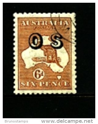 AUSTRALIA - 1932  KANGAROO  6 D.  C Of A  WATERMARK  OVERPRINTED  OS  FINE USED  SGO133 - Oficiales