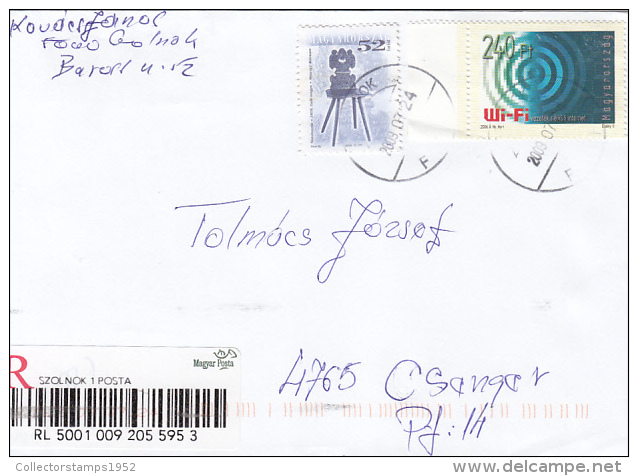 33819- CHAIR, WI-FI, STAMPS ON REGISTERED COVER, 2009, HUNGARY - Brieven En Documenten