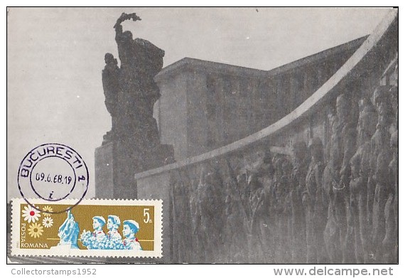 33967- VICTORY MONUMENT, MAXIMUM CARD, 1968, ROMANIA - Tarjetas – Máximo