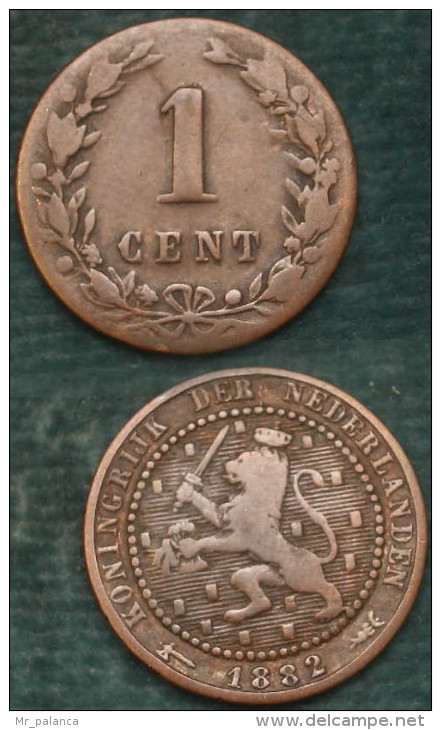 M_p> Olanda O Paesi Bassi 1 Cent 1882 - 1849-1890 : Willem III