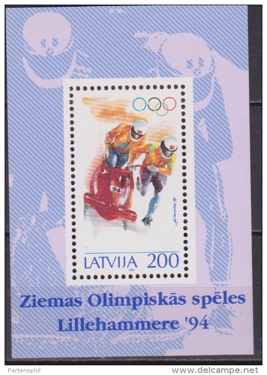 LATVIA 1994 - OLIMPIADI LILLEHAMMER Winter Olimpic Gamne Sheet MNH - Invierno 1994: Lillehammer