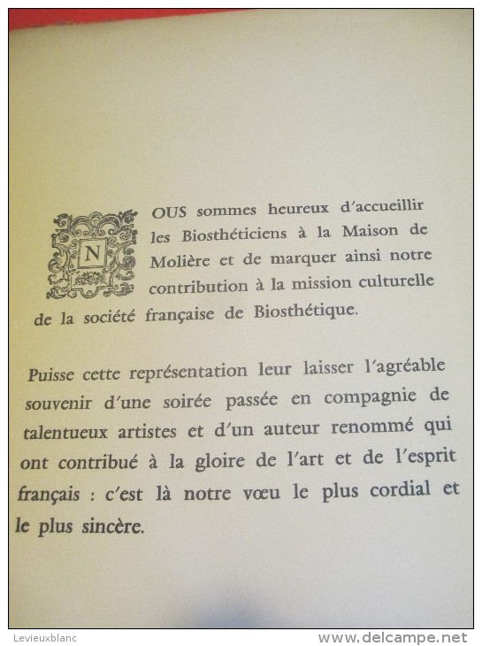 Programme/Comédie Française/Salle Richelieu / Soirée de Gala/ Cyrano de Bergerac/La Biosthétique///1967   PRO85