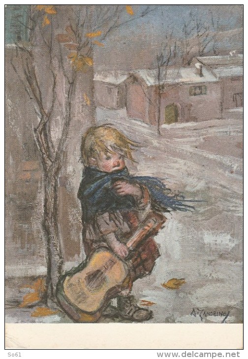 4864.   Zandrino  - Bambino Con Chitarra - Child With Guitar - Salmo 48 - XXV Anniversario Liberazione 1970 - Zandrino