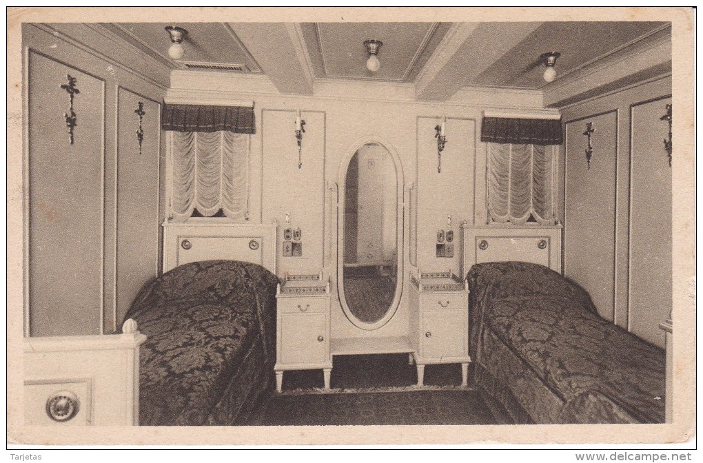 POSTAL DE LA SUITE Y  DORMITORIO DEL BARCO CIUDAD DE SEVILLA (BARCO-SHIP)   INFANTA BEATRIZ - Comercio