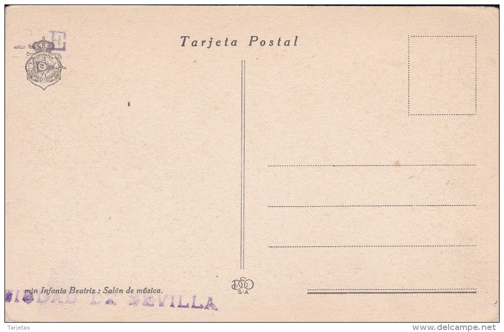 POSTAL DE LA SUITE Y  DORMITORIO DEL BARCO CIUDAD DE SEVILLA (BARCO-SHIP)   INFANTA BEATRIZ - Comercio