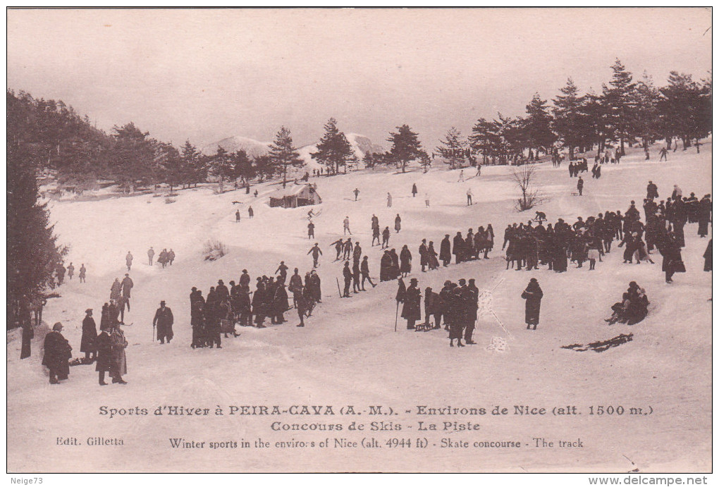 Carte Postale Ancienne - Montagne - Alpinisme - Sports D'hiver à Peira-Cava - Concours De Skis - Alpinisme