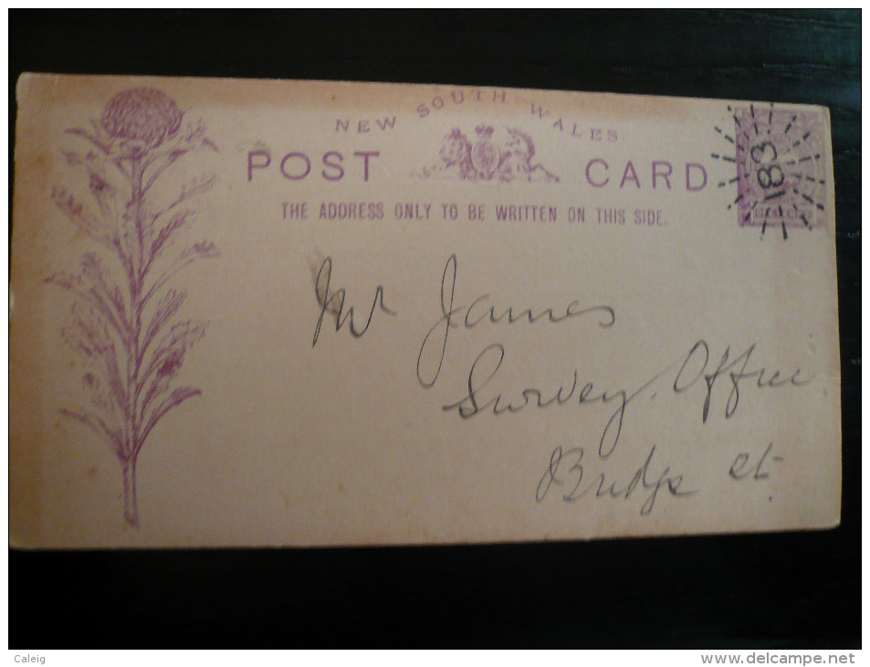 Australia-NSW 2 Scans - 1 P. Flowers Embleme Stationery 183 Paddington?numeral Internal Use See Back - Storia Postale