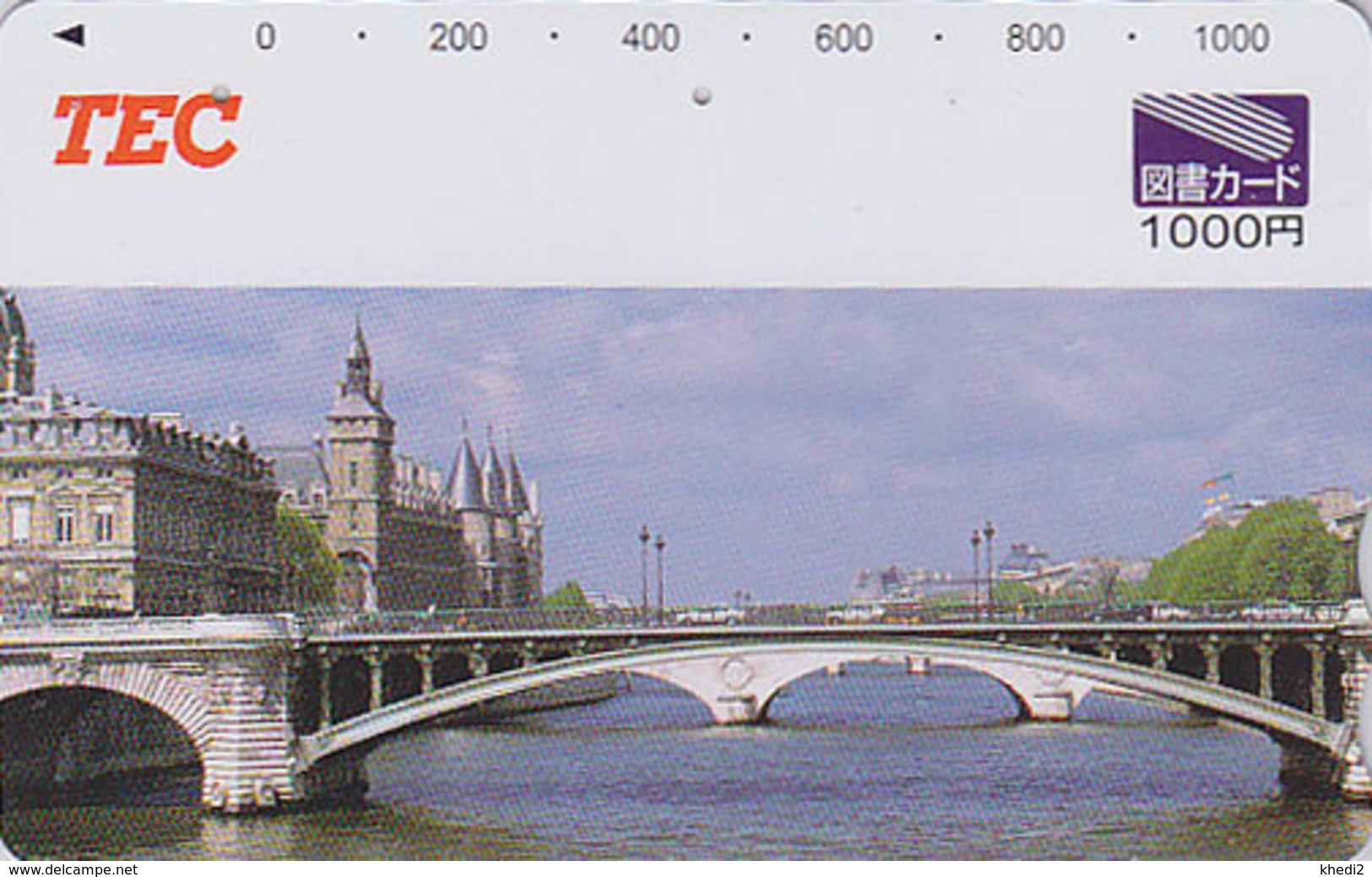RARE Carte Prépayée Japon - Site FRANCE - PARIS - CONCIERGERIE PONT Sur La SEINE - Japan Prepaid Card Bridge - 1021 - Landscapes