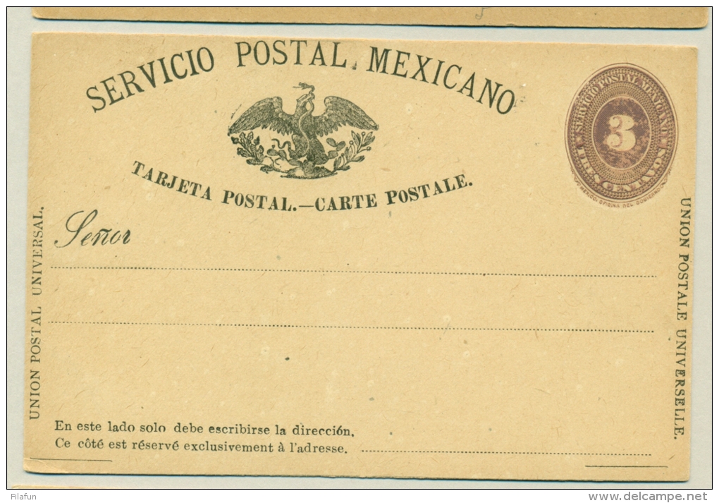 Mexico - Approx 1890 - 3x 3 Centavos Servicio Postal Mexicano - Carte Postale - Mexico