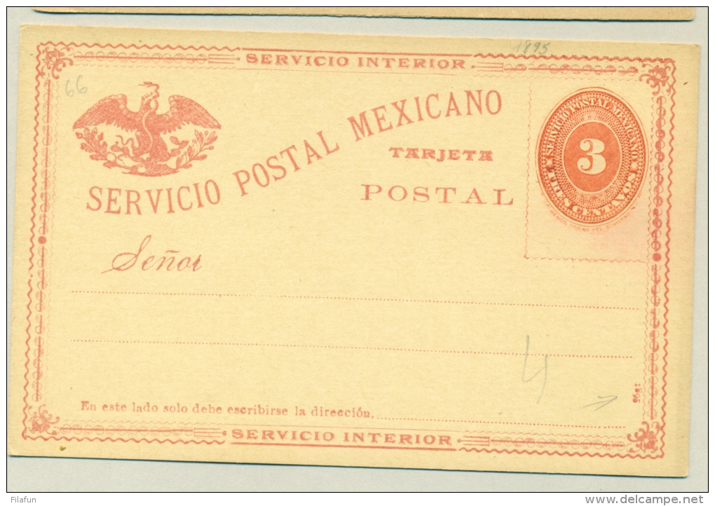 Mexico - approx 1890 - 3x 3 centavos Servicio Postal Mexicano - Carte Postale