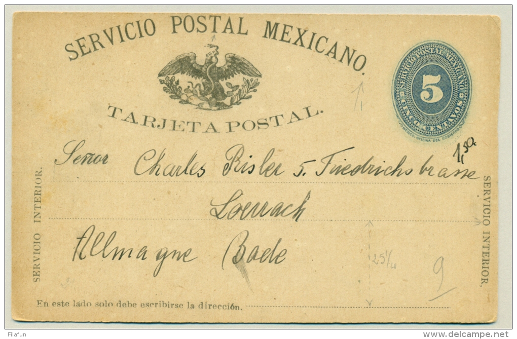 Mexico - Approx 1890 - 3x 5 Centavos Servicio Postal Mexicano - Carte Postale - Mexico