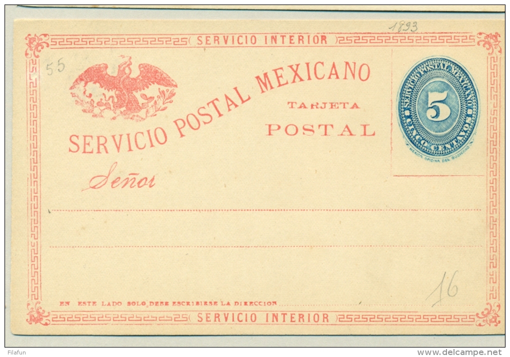 Mexico - approx 1890 - 3x 5 centavos Servicio Postal Mexicano - Carte Postale