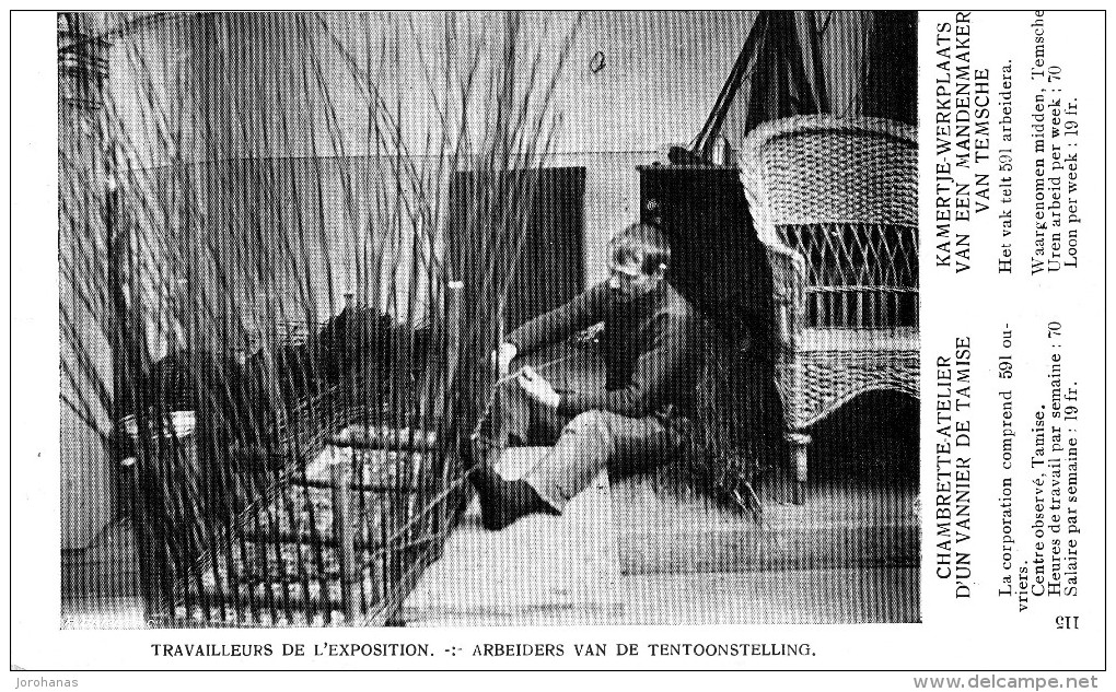 Temse - Een Mandenmaker - ( Tentoonstelling Van Den Huisarbeid 1910 Brussel ) - Temse