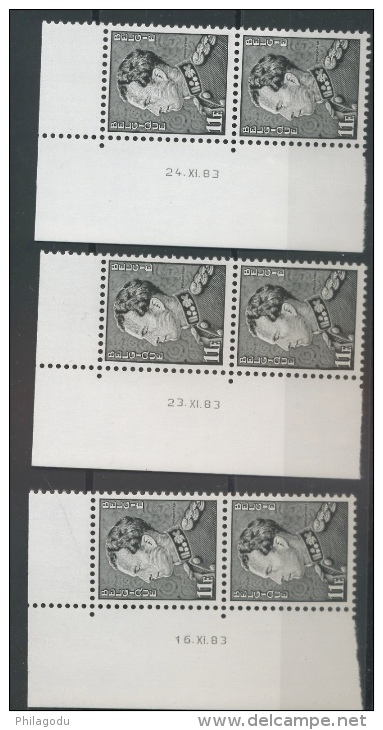 2111 Poortman 11F    **  3 Paiares De Timbres Avec 3 Dates Différentes - 1981-1990