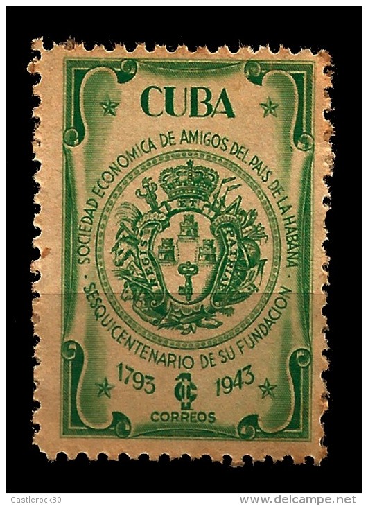 E)1945 CUBA, SEAL OF THE SOCIETY, SESQUICENTENARY OF THE FOUNDING OF THE ECONOMIC SOCIETY OF FRIENDS OF COUNTRY, MNH - Gebruikt