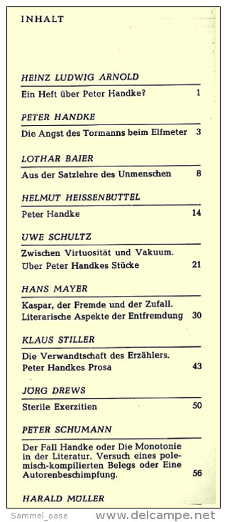 Peter Handke  -  Text U. Kritik Nr. 24  -  Zeitschrift Für Literatur  -  Oktober 1969 - Biografie & Memorie