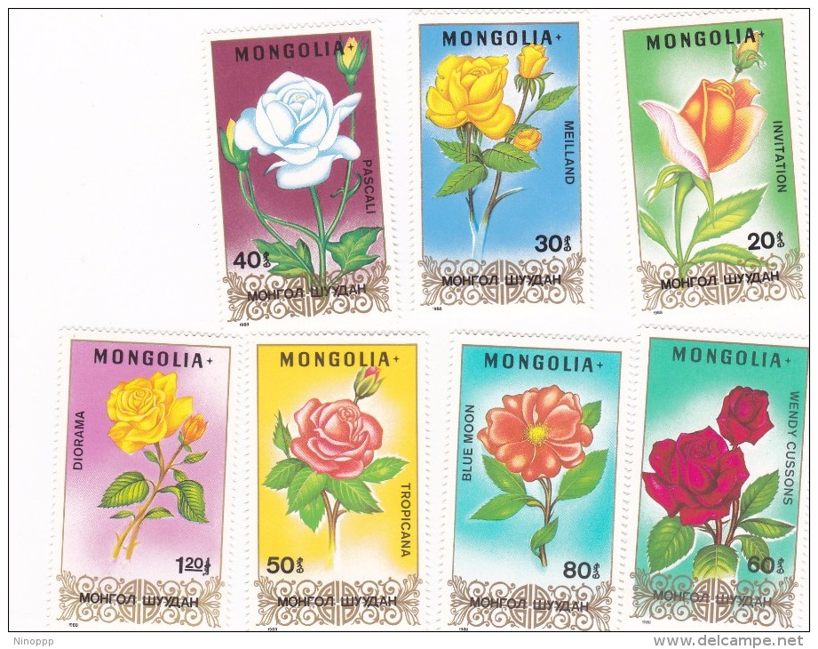 Mongolia 1988 Roses MNH - Roses