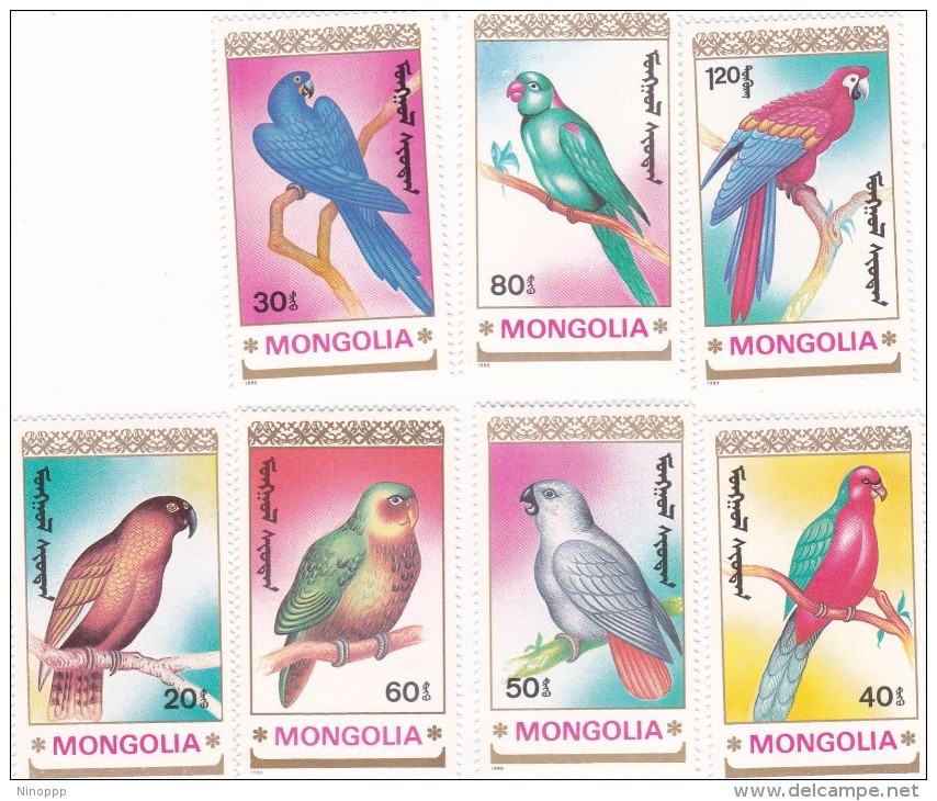 Mongolia 1990 Parrots MNH - Parrots