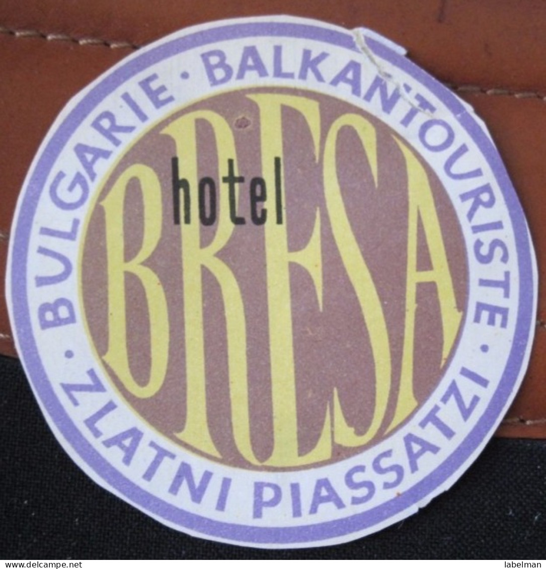 HOTEL CAMPING SPA BALKAN INN BRESA ZLATNI PIASSATZI BULGARIEN BULGARIA BULGARIE LUGGAGE LABEL ETIQUETTE DECAL STICKER - Hotel Labels