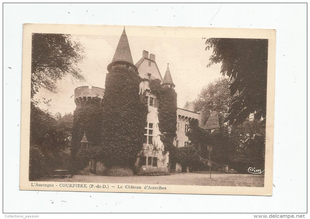 Cp , 63 ,COURPIERE , Le Château D'AUTERIBES , Vierge - Courpiere