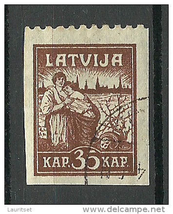 LETTLAND Latvia 1919 Michel 27 Einzeitig (oben) Perforiert O - Letland