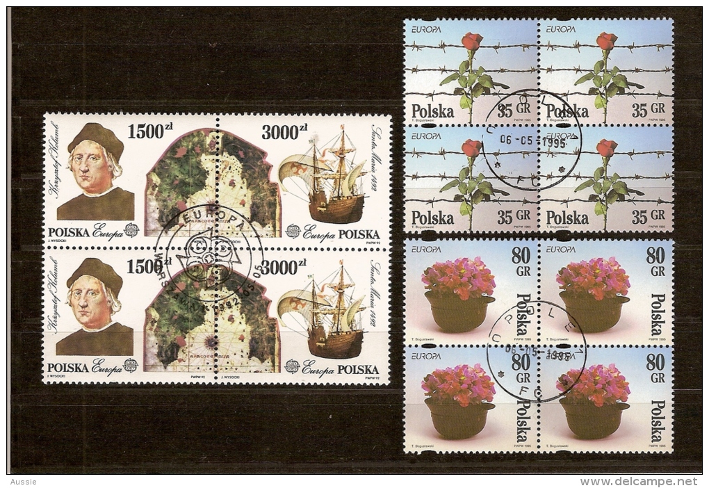 Poland Pologne 1992 1995 CEPT Yvertn° 3178-79 Et 3325-26 (°) Used Oblitéré - Used Stamps