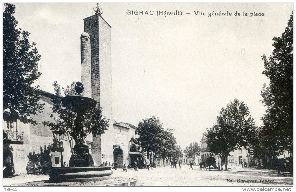 Gignac - Vue Générale De La Place - Semble Etre Plutot La Place De Saint Andre De Sangonis - Gignac