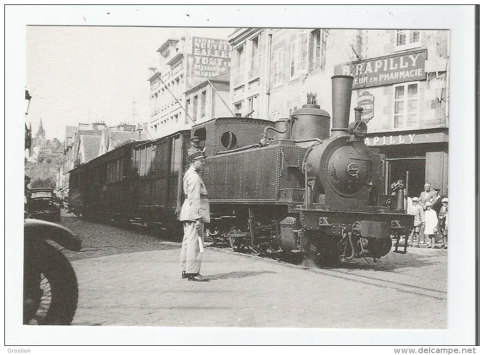 GRANVILLE (50) 181 TRAIN DE VOYAGEURS DANS LA TRAVERSEE DE GRANVILLE ANNEE 1934 LIGNE DE GRANVILLE A ST LO - Granville