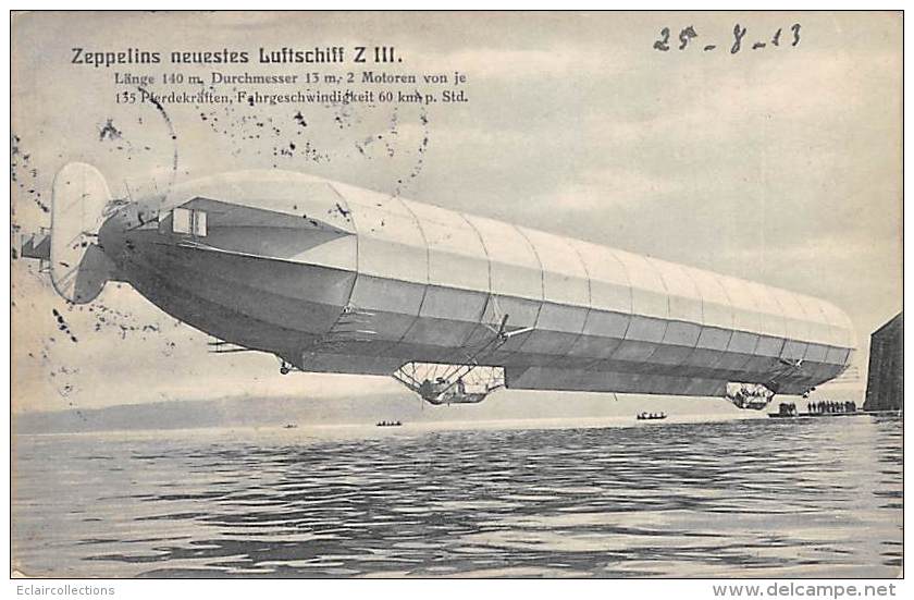 Allemagne      Aérostation. Zeppelins. Luftschiff  Z III  (en Partie Décollée) - Andere & Zonder Classificatie