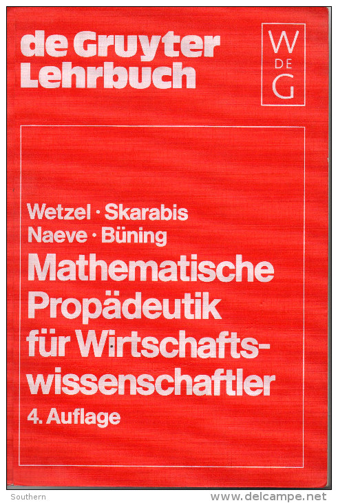 Mathematische Propadeutik Fur Wirtschaftswissenschaftler - 1981 - Schulbücher