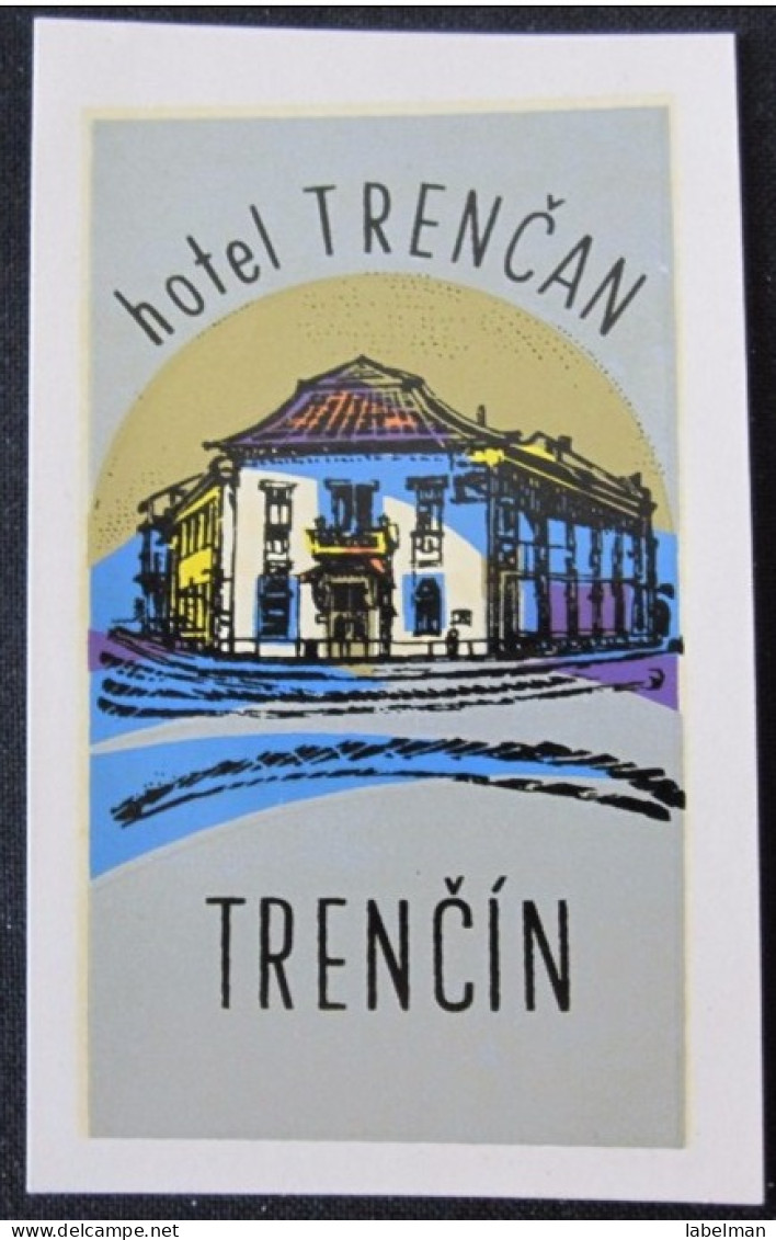 MINI HOTEL CAMPING MOTEL PENSION TRENCIN TRENCAN SLOVAKIA JUGOSLAVIA LUGGAGE LABEL ETIQUETTE AUFKLEBER DECAL STICKER - Hotel Labels