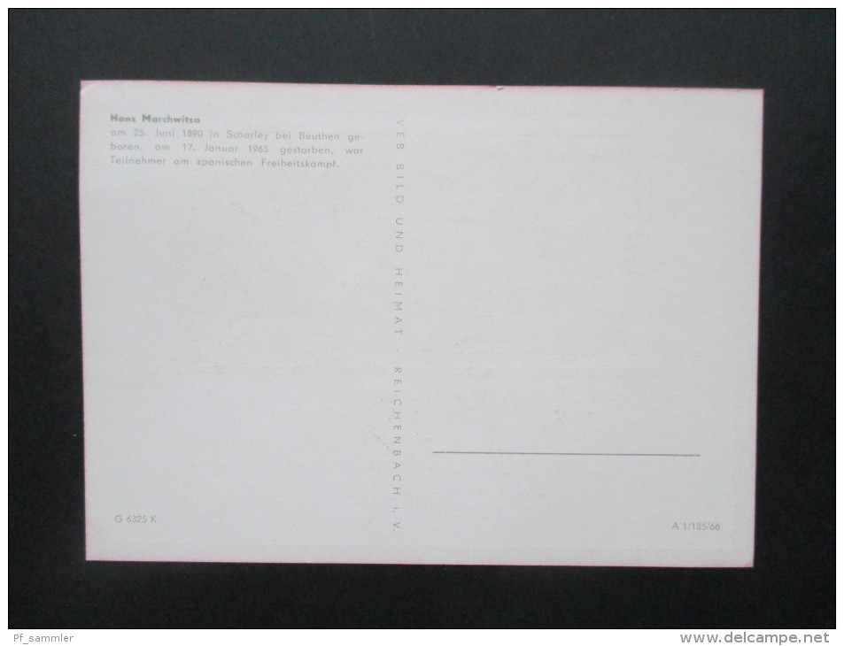 DDR 1966 Sonderkarten Solidaridad Pasaremos. 6 Karten. Freiheitskampf. Komitee der Antifaschistischen Widerstandskämpfer
