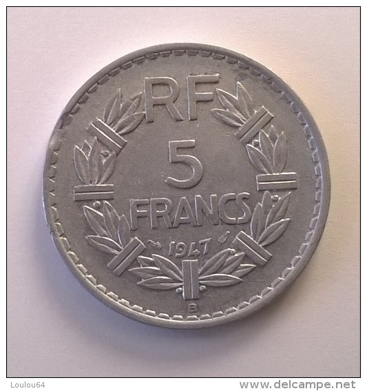 5 Francs LAVRILLIER - 1947 B - Alu - - Altri & Non Classificati