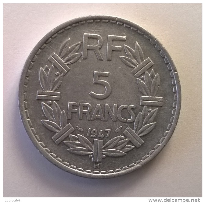 5 Francs LAVRILLIER - 1947 B - Alu - - Autres & Non Classés