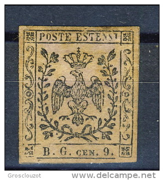 Modena 1853 Segnatasse Per Giornali N. 2 B. G. C. 9 Violetto Grigio MH Firmato Biondi Cat. &euro; 1200 - Modena