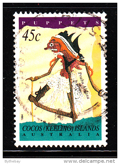 Cocos Islands Used Scott #293 45c Prabu Abjasa - Puppets - Cocos (Keeling) Islands