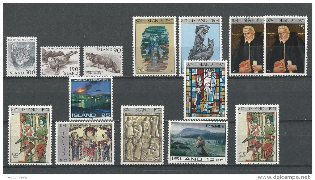 Islande:  1 Lot De 13 Timbres - Collections, Lots & Séries