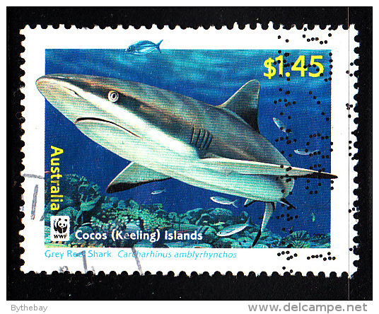 Cocos Islands Used Scott #343 $1.45 Grey Reef Shark - WWF - Cocos (Keeling) Islands