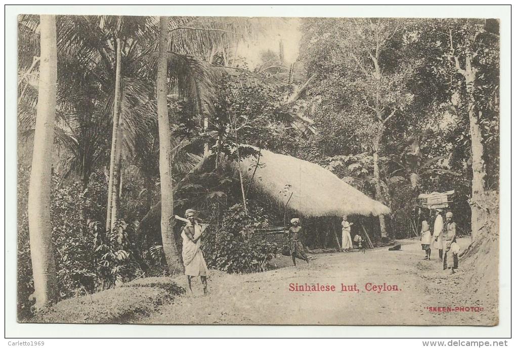 CEYLON SRY LANKA SINHALESE HUT NON VIAGGIATA FP 1920 - Sri Lanka (Ceylon)