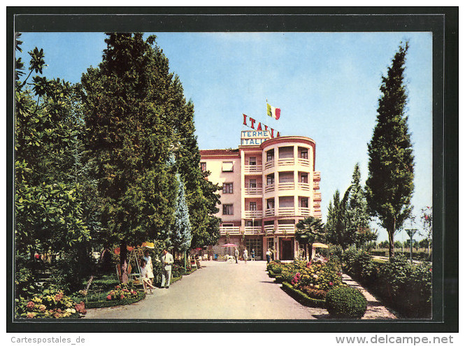 Cartolina Abano Terme, Blick Auf Die Hotel Terme Italia - Altri & Non Classificati