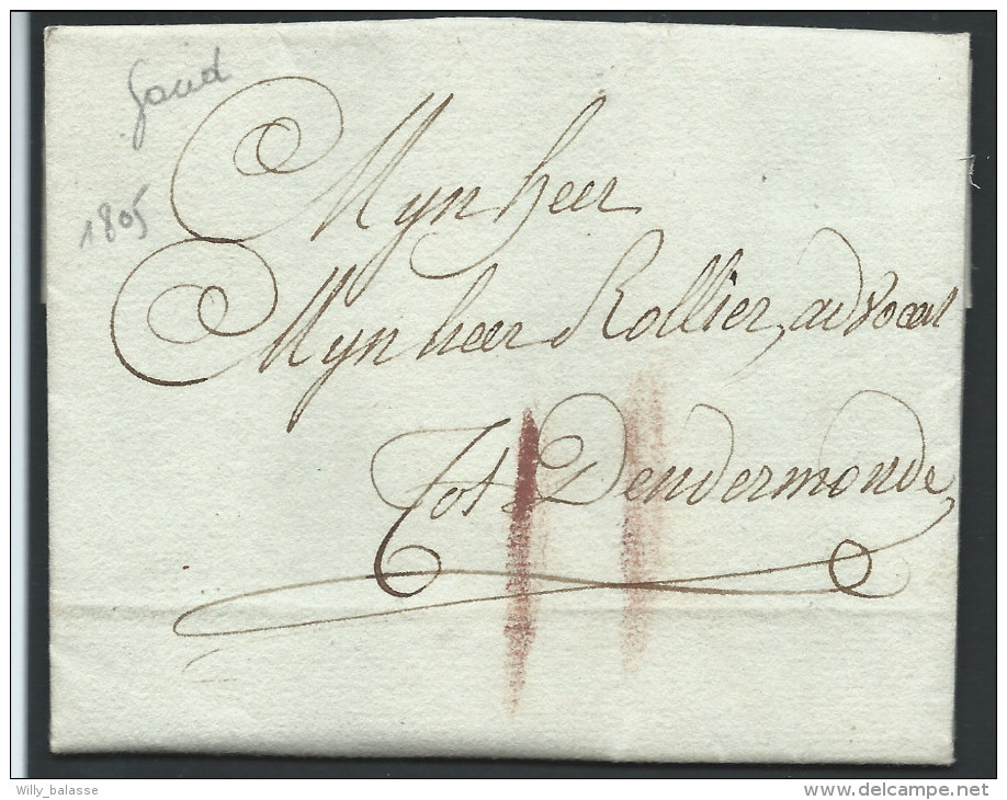 L. De Gand 1805 Port II à La Craie Rouge Pour Dendermonde - 1794-1814 (Période Française)