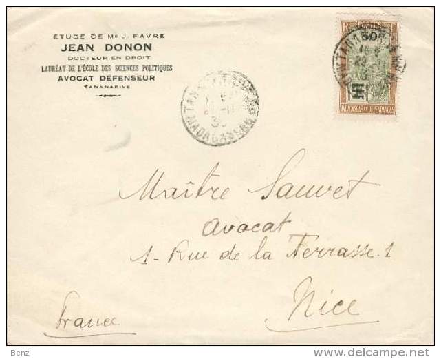 MADAGASCAR LOT 3 LETTRES ANNEES 1930 POUR NICE ET BOLOGNE - Covers & Documents