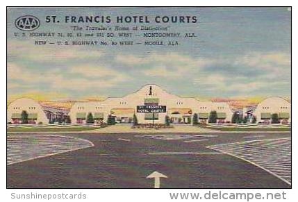 Alabama Montgomery St Francis Hotel Courts Curteich - Montgomery