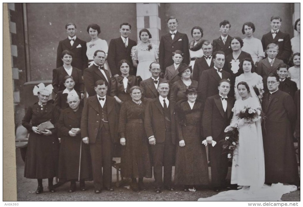 Photographie Mariage Anjou Saint Lambert Du Lattay N°3 Circa 1920 Costumes Et Coiffes Grand Format Contrecollée/carton - Otros & Sin Clasificación