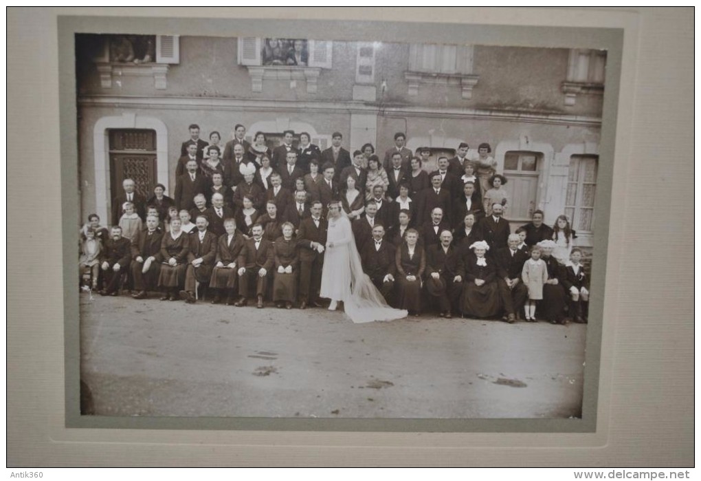 Photographie Mariage Anjou Photographe Boulan à Baugé Circa 1920 Costumes Et Coiffes Grand Format Contrecollée/carton - Andere & Zonder Classificatie