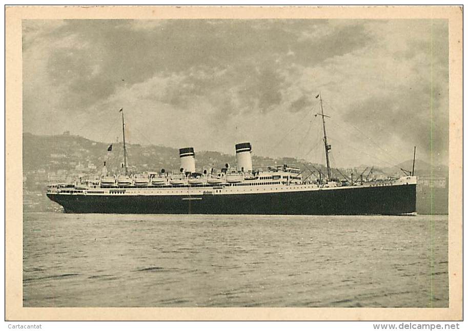 "AUGUSTUS" DELLA 'ITALIA' FLOTTE RIUNITE GENOVA. CARTOLINA ANNI '30 - Dampfer