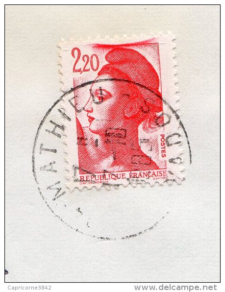 1985 - Liberté De Gandon N° 2376 Type I Variéte Nuage Sur Le Bonnet - Storia Postale