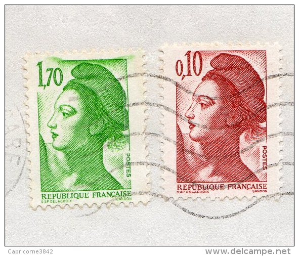 1985 - Liberté De Gandon - N° 2179 Et 2318 Variété Nuage Sur Le Bonnet - Lettres & Documents